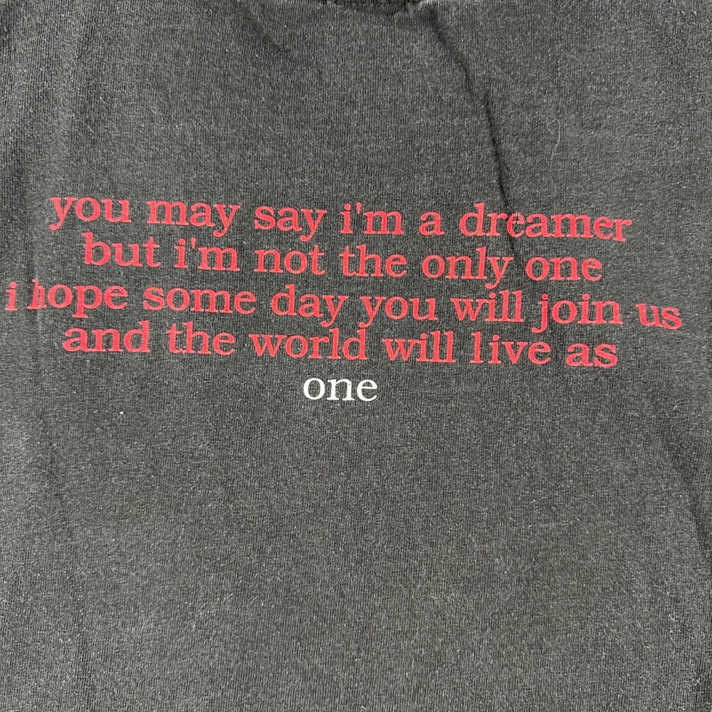 Alstyle T Shirt Mens M Black John Lennon Imagine New York City Graphic Tee AAA - Picture 7 of 9